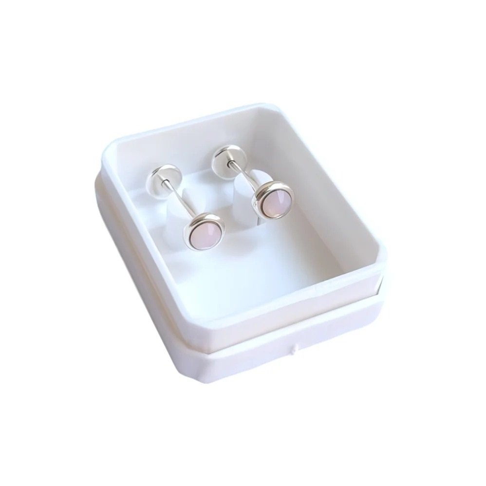 ABRIDORES PIEDRA ROSA CLARO BAÑO DE PLATA