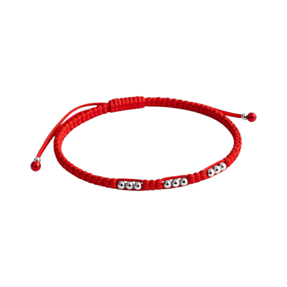 PULSERA HILO ROJO TRES BOLITAS C-26C