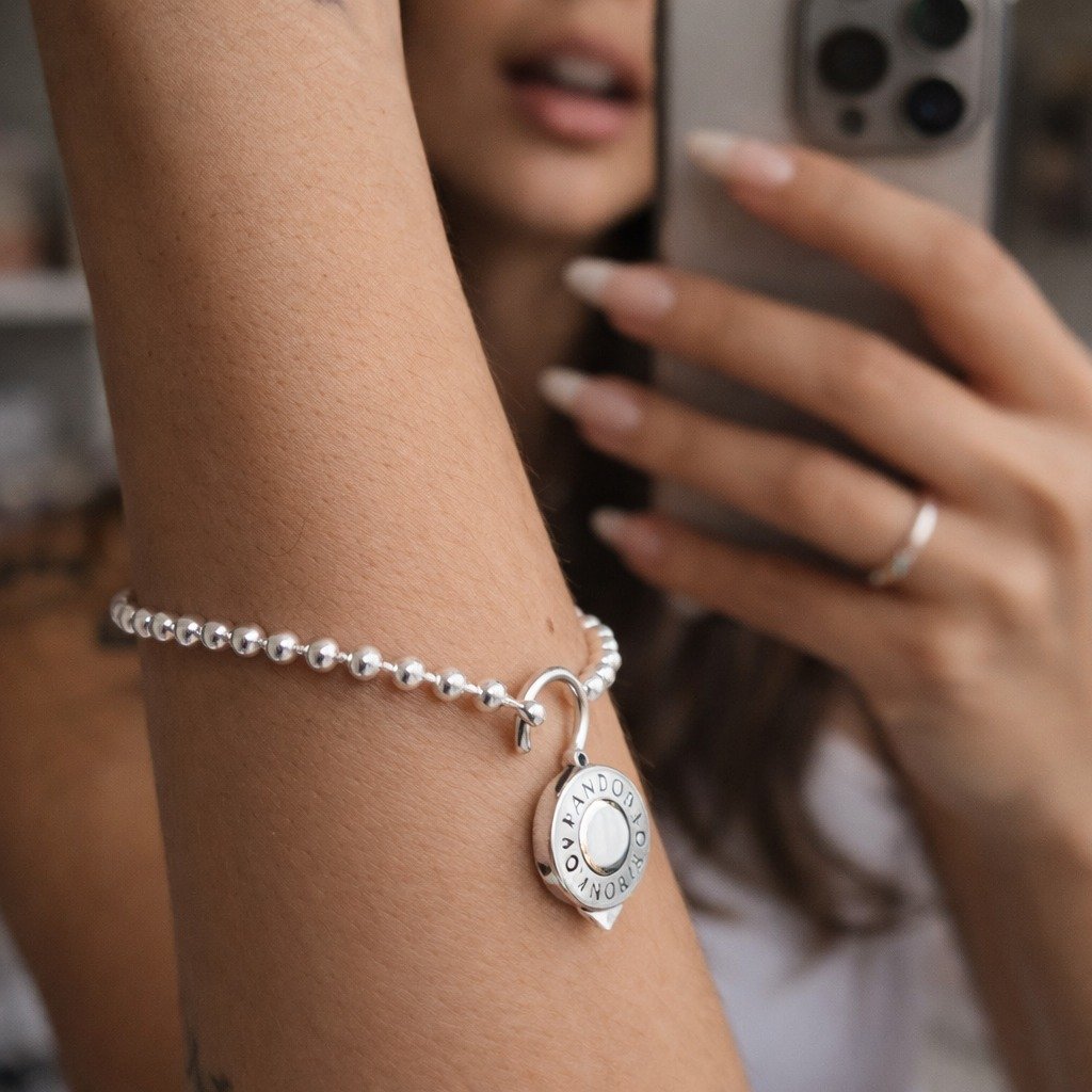 PULSERA BOLITA PANDO "CON INSCRIPCION"18cm