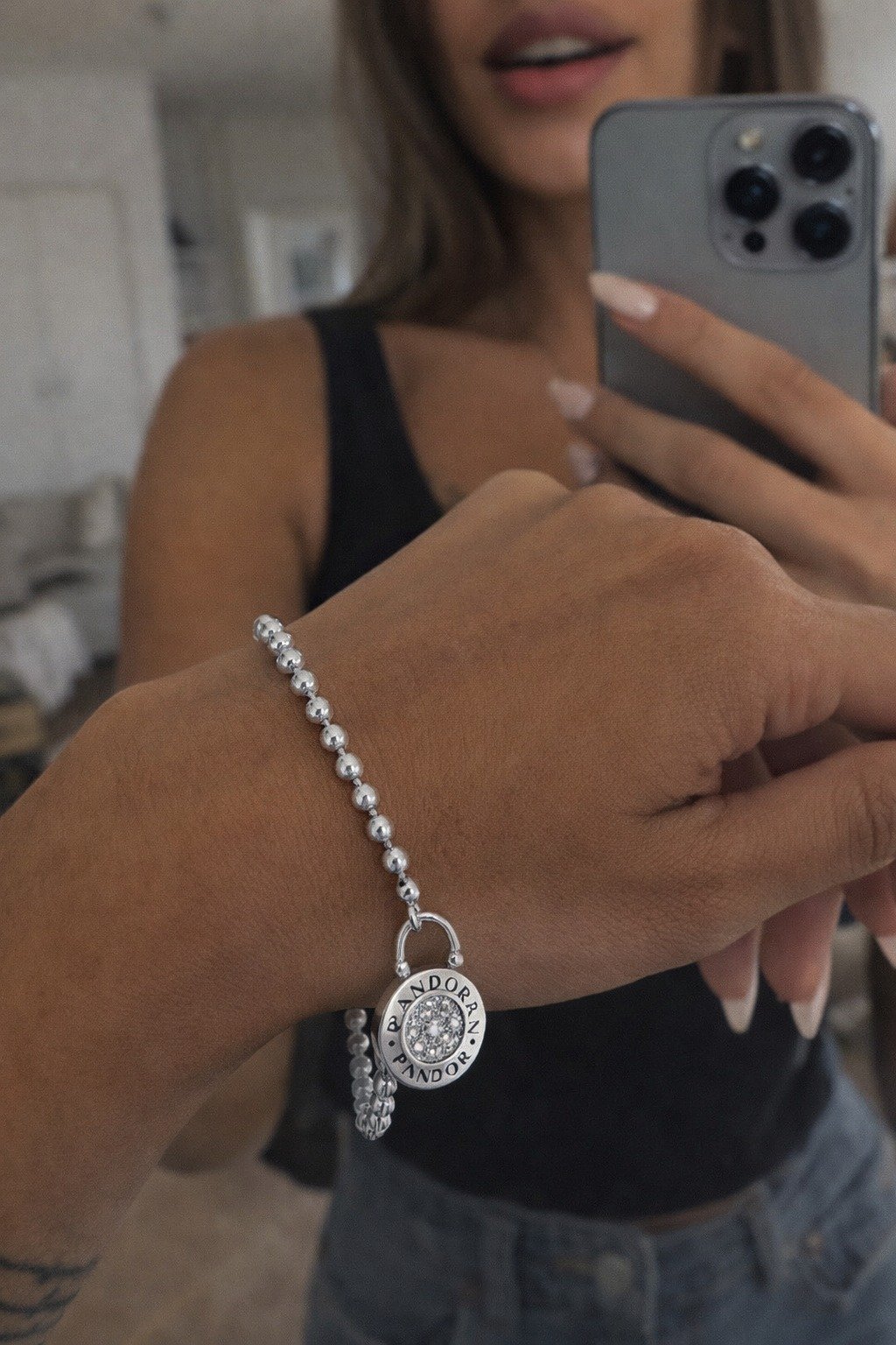 PULSERA BOLITA PANDO "CON INSCRIPCION"18cm