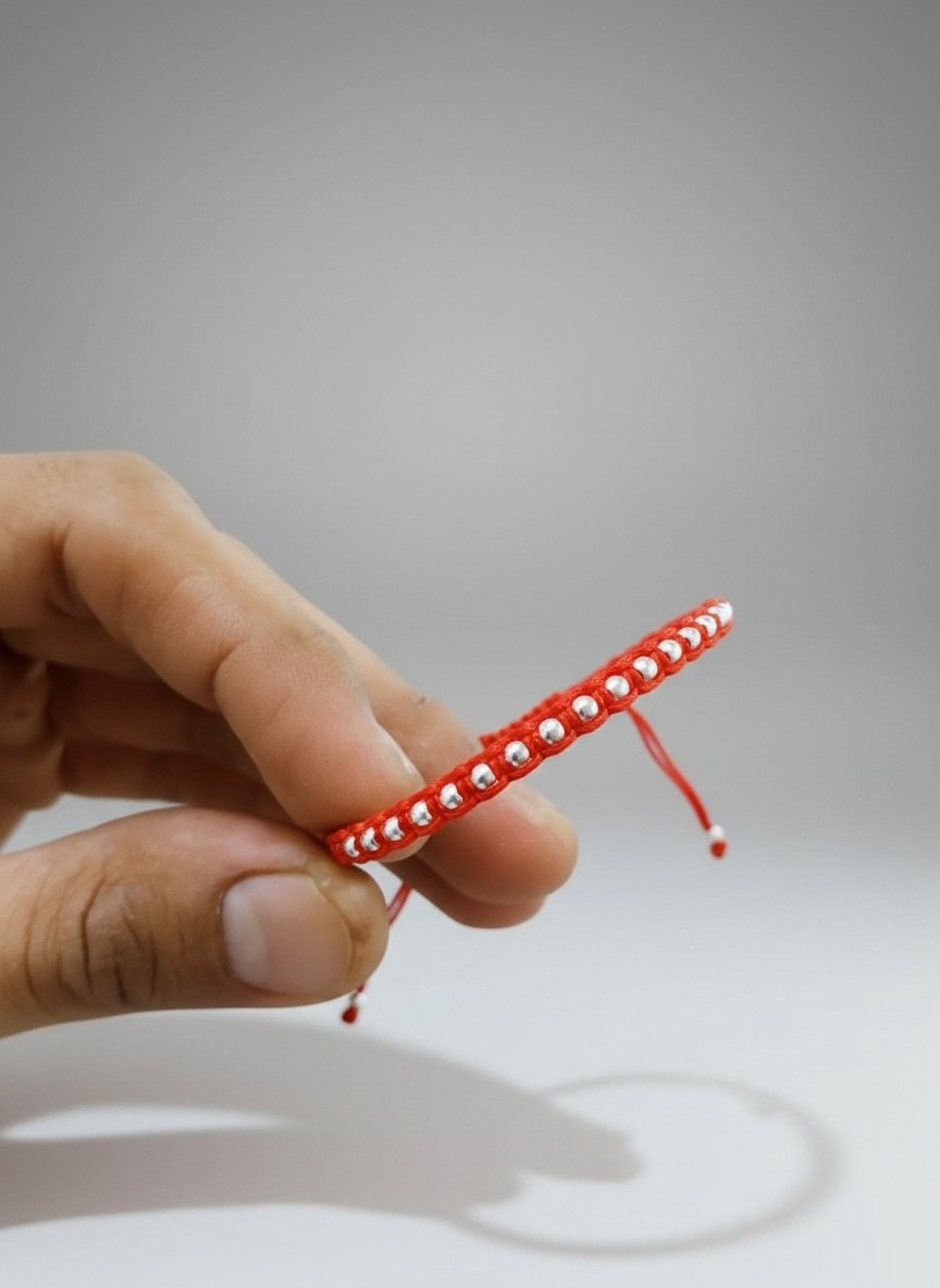 PULSERA HILO ROJO BOLITAS C-26C