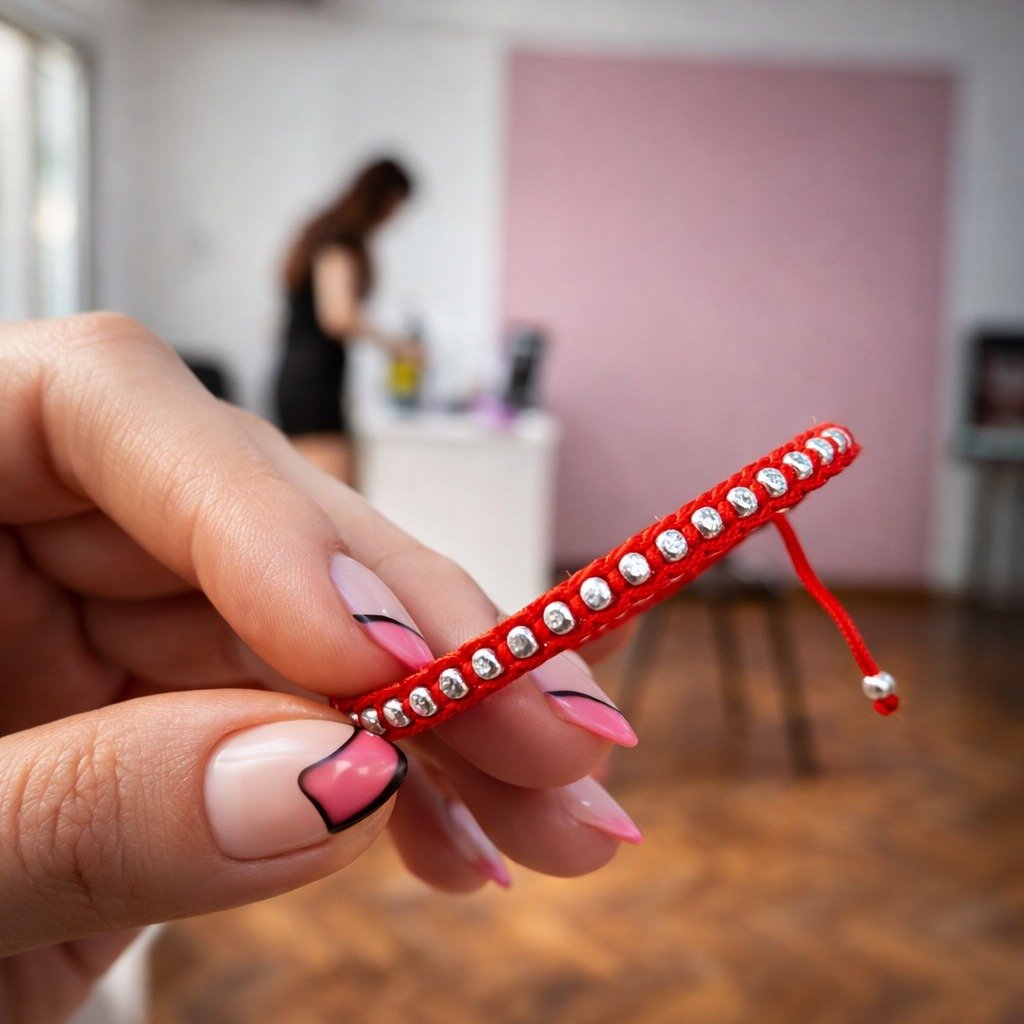 PULSERA HILO ROJO BOLITAS C-26C