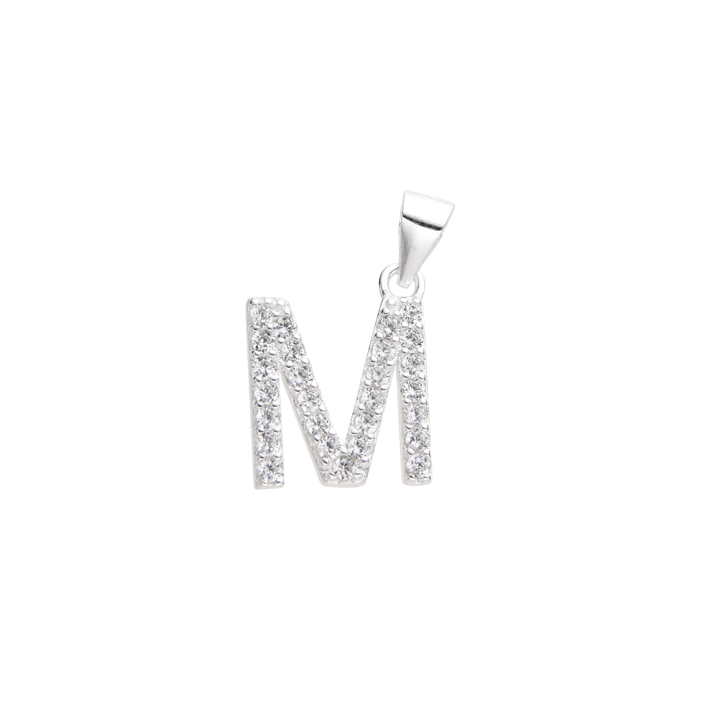 DIJE LETRA CUBICS "M"   12mm CP-D