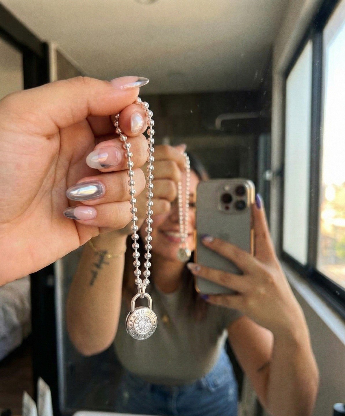 PULSERA BOLITA PANDO "CON INSCRIPCION"18cm