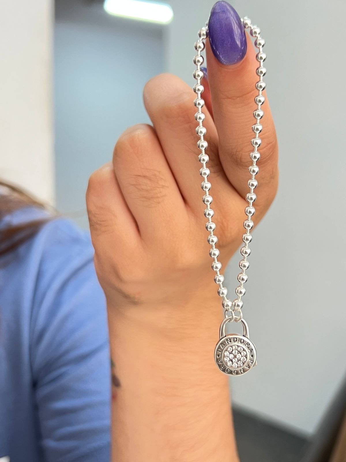 PULSERA BOLITA PANDO "CON INSCRIPCION"18cm