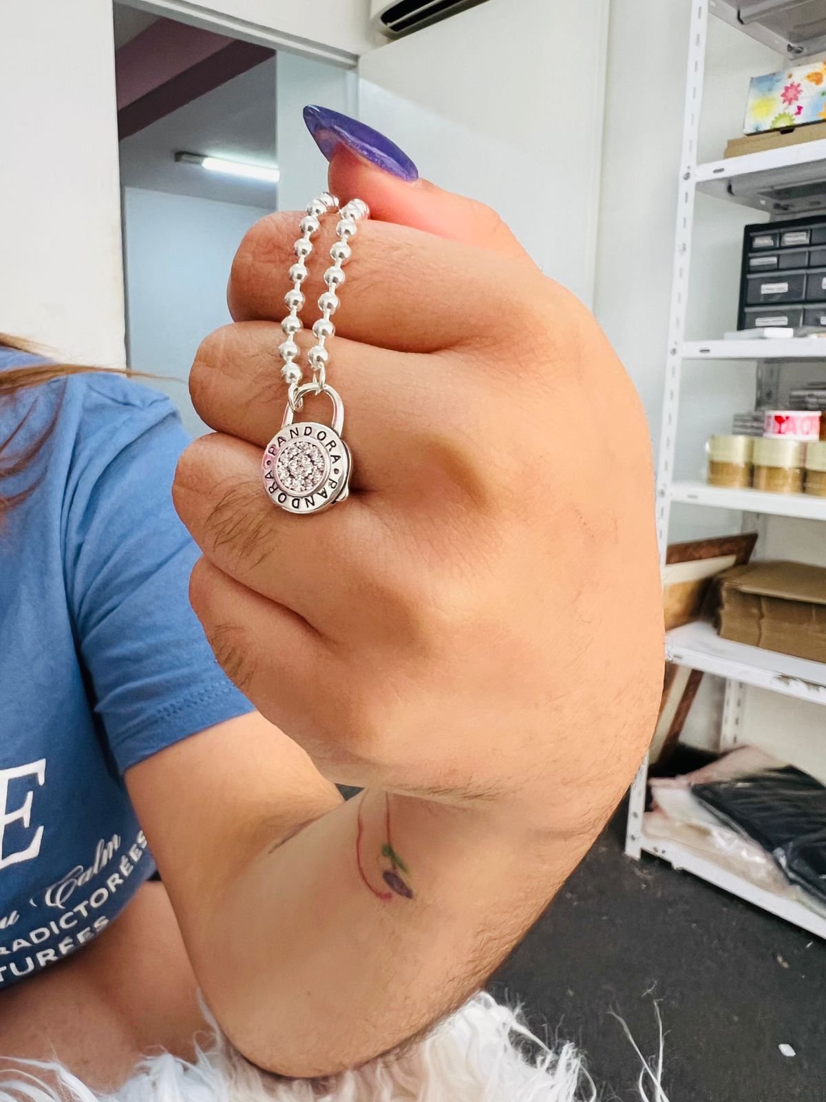 PULSERA BOLITA PANDO "CON INSCRIPCION"18cm