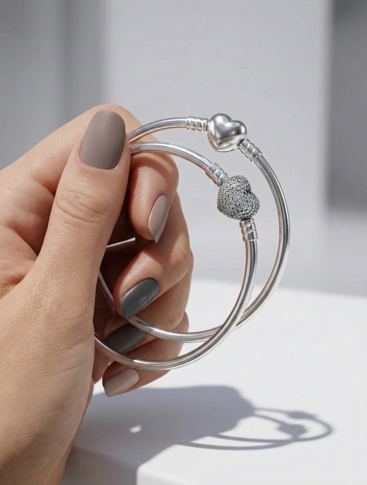 ESCLAVA CIERRE CORAZON CUBIC  "SIN INSCRIPCION" 55mm