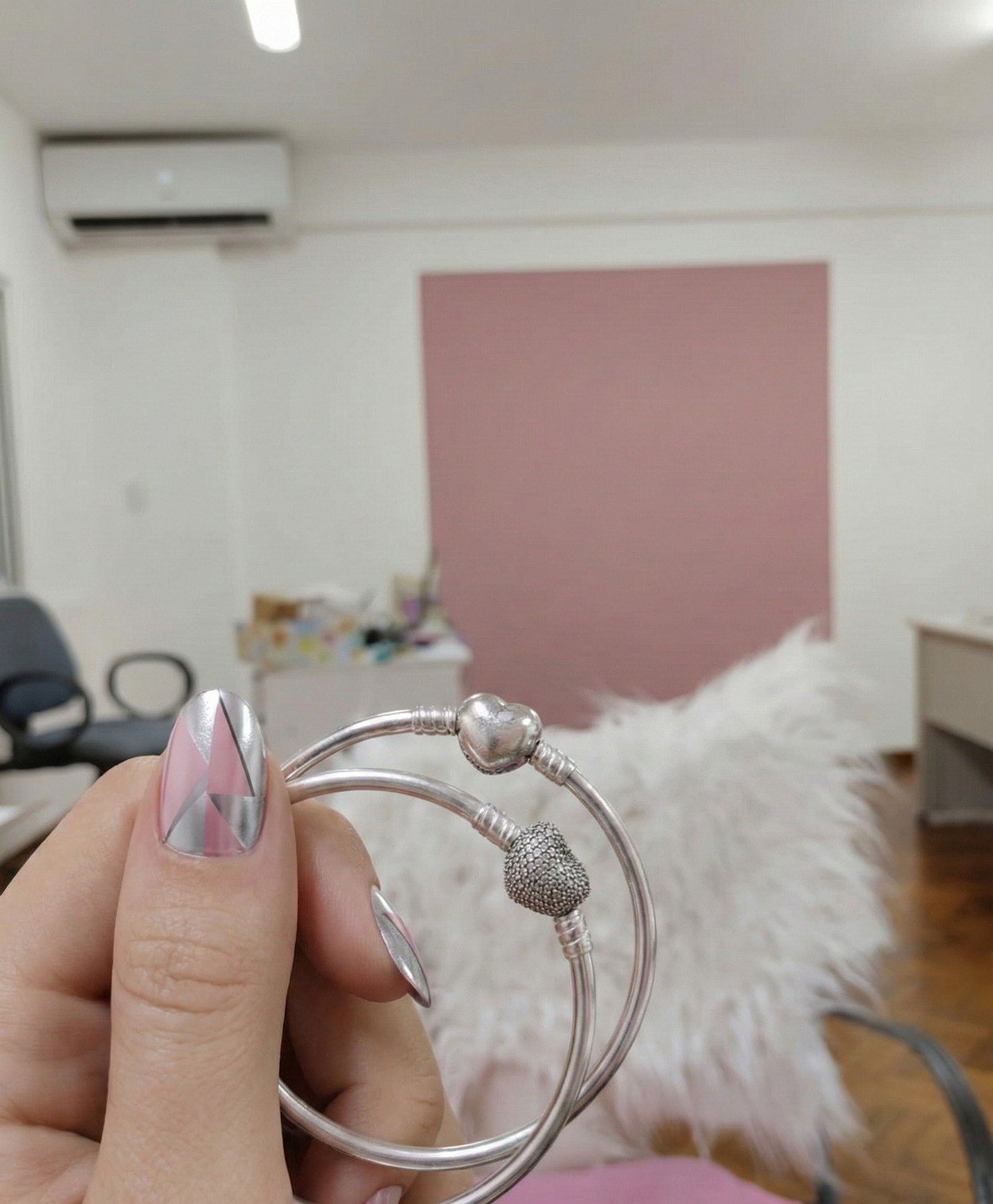 ESCLAVA CIERRE CORAZON CUBIC  "SIN INSCRIPCION" 55mm