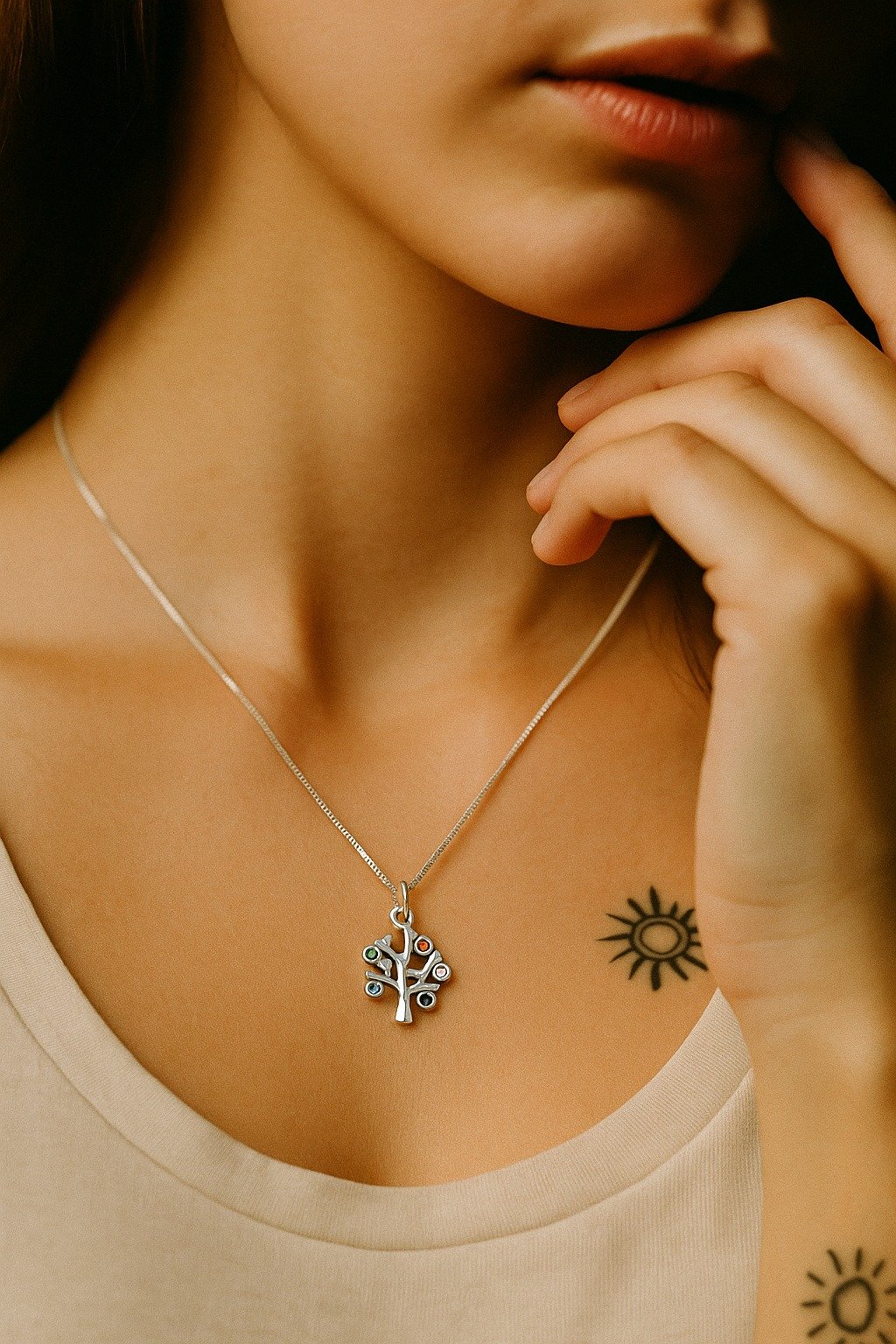 CONJUNTO DIJE ARBOL DE LA VIDA 45cm  C-56A