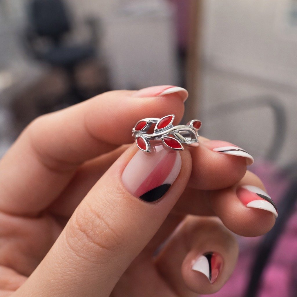 Anillo Nacar Rojo C-105B