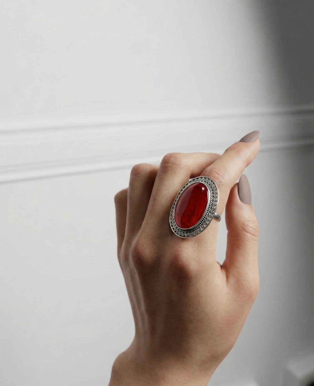 Anillo OVAL ROJO C-105B