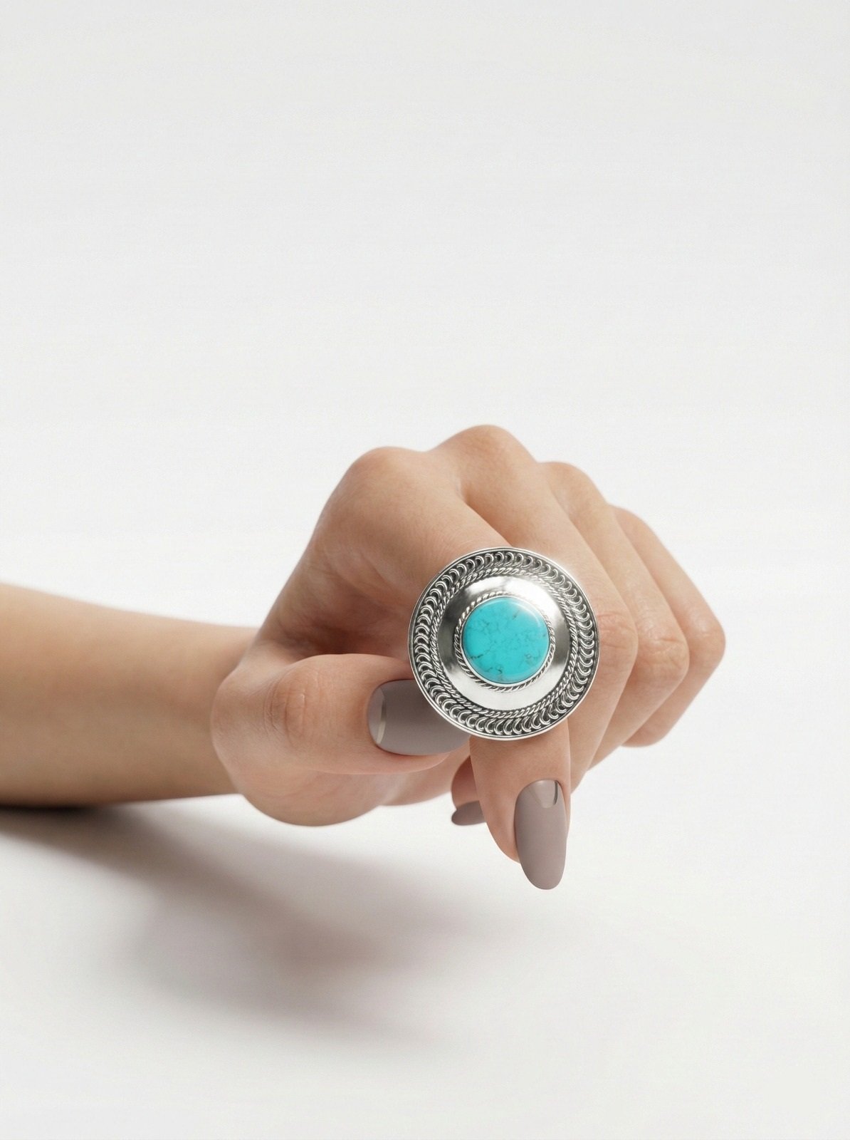 Anillo REDONDO TURQUESA C-105B