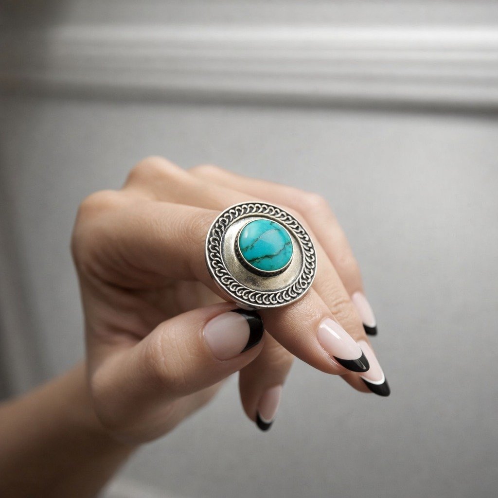 Anillo REDONDO TURQUESA C-105B