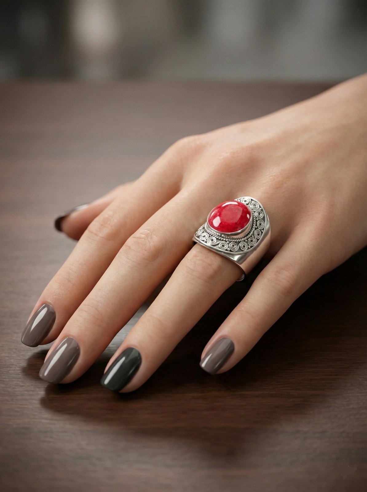 Anillo BALI CORAL C-105B