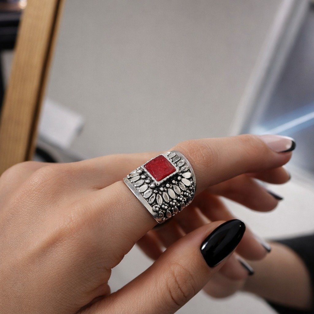 Anillo TRABAJADO CORAL C-105B