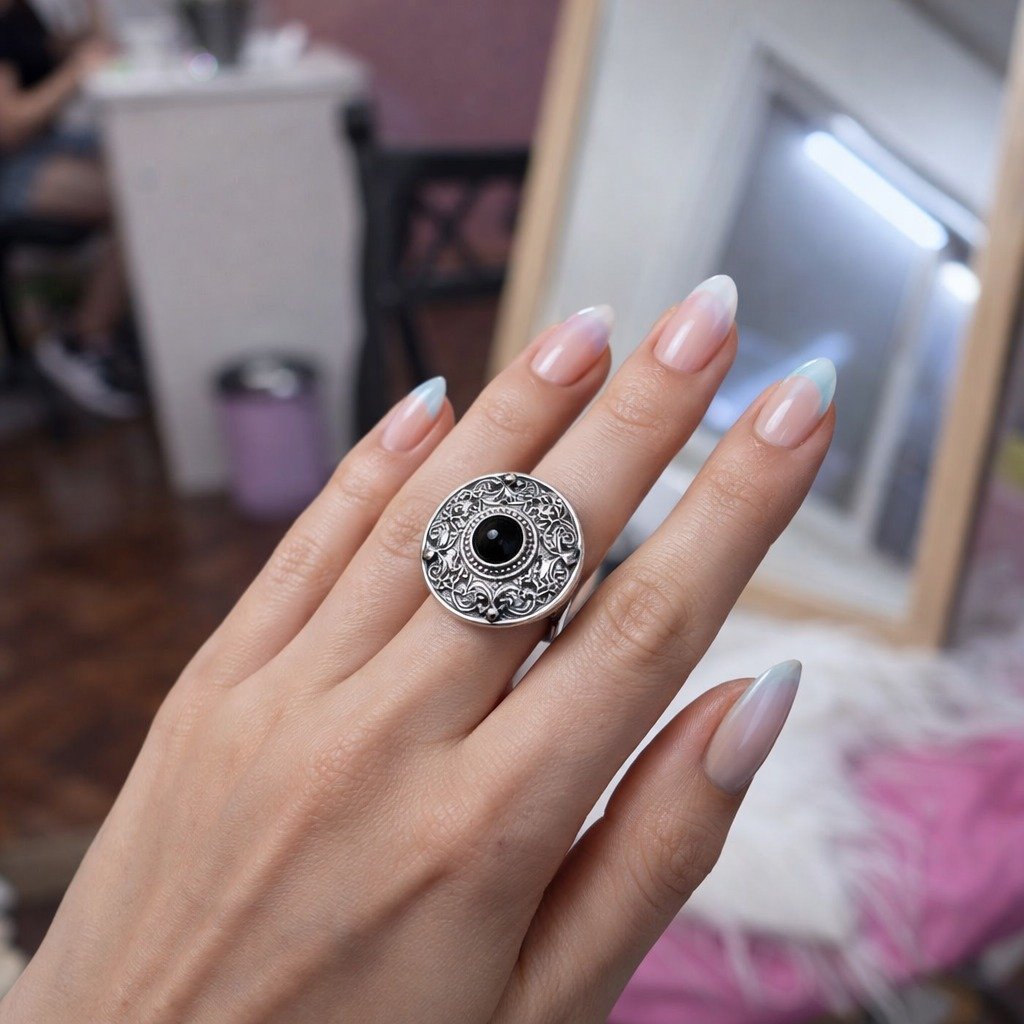 Anillo TRABAJADO ONIX C-105B