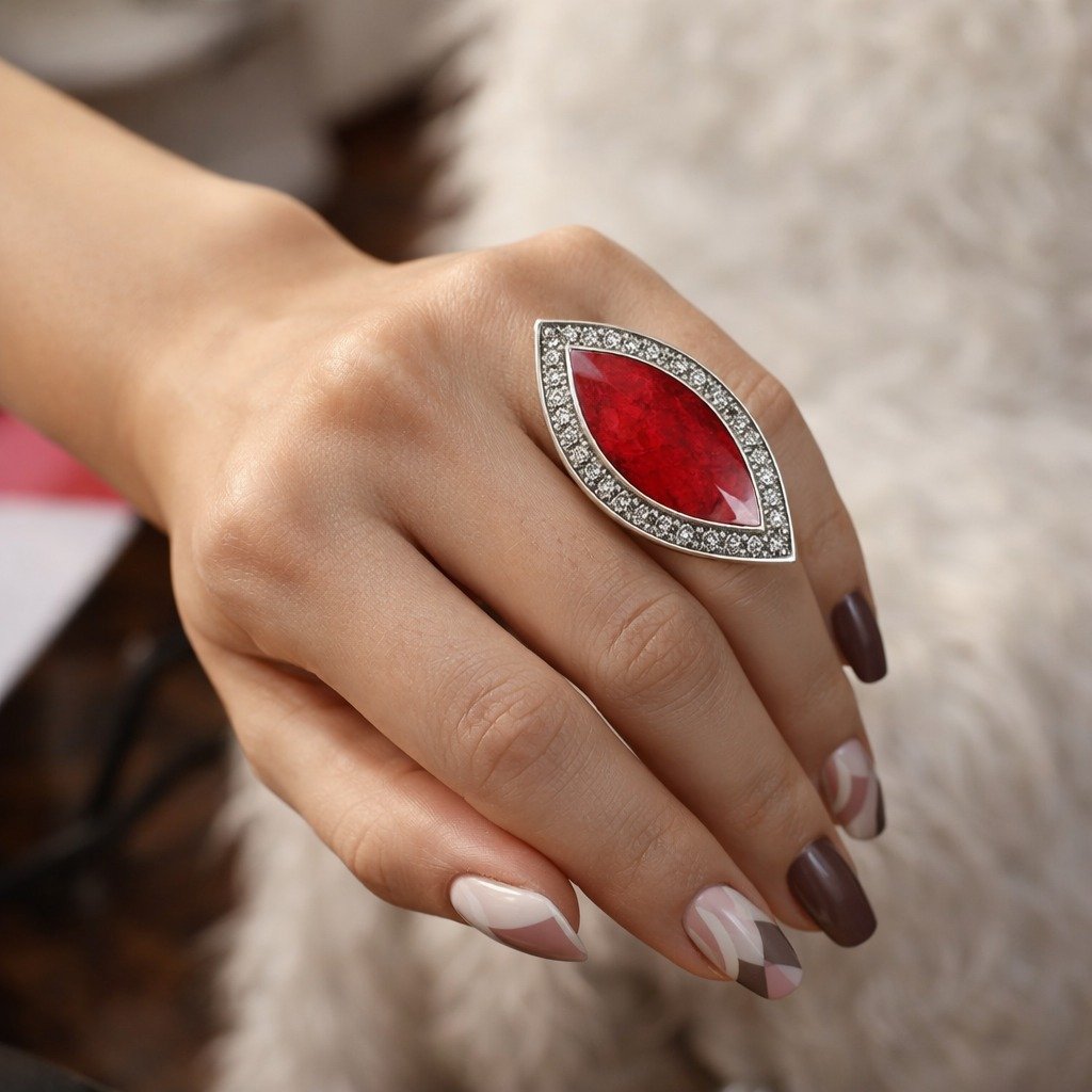 Anillo OVAL ROJO C-105A