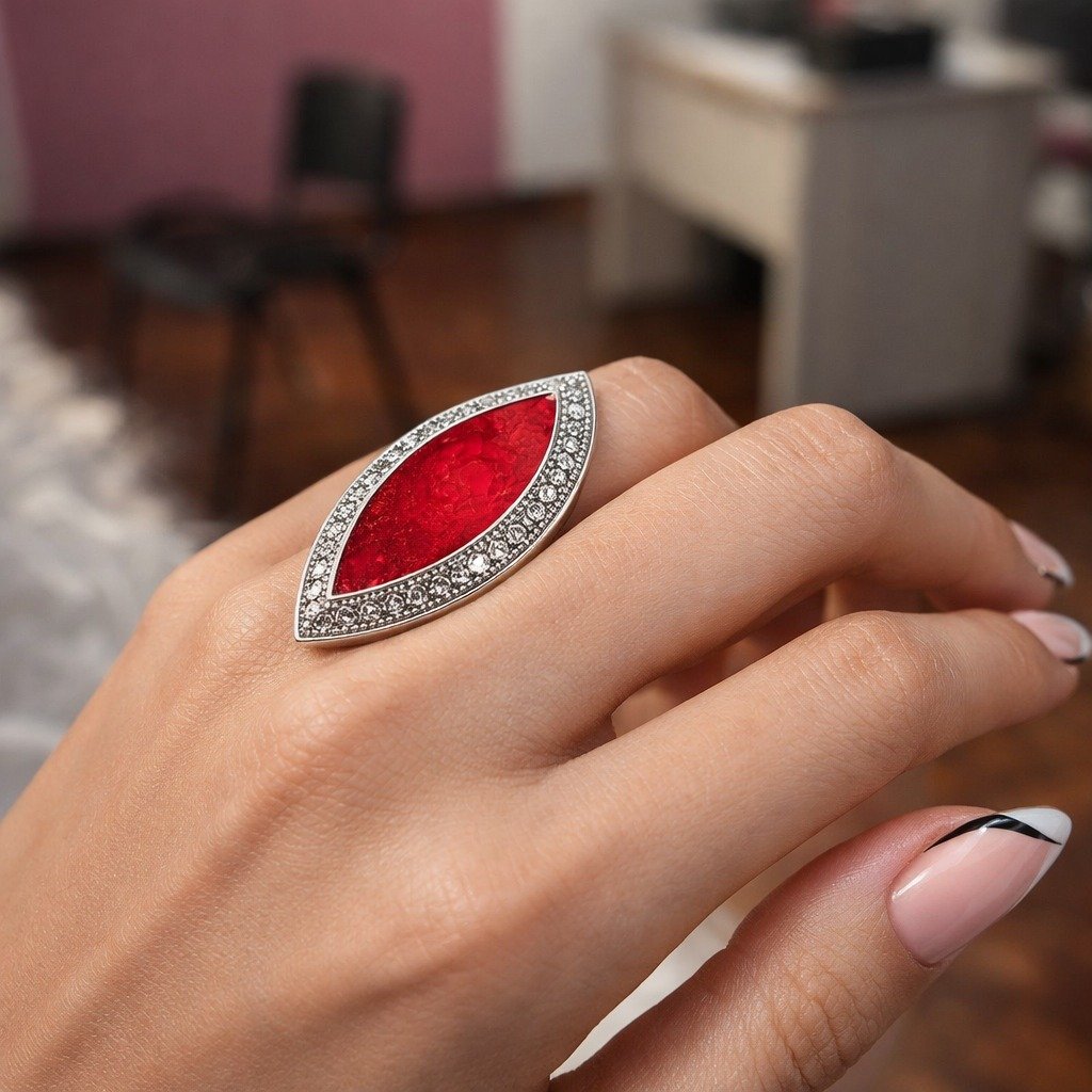Anillo OVAL ROJO C-105A