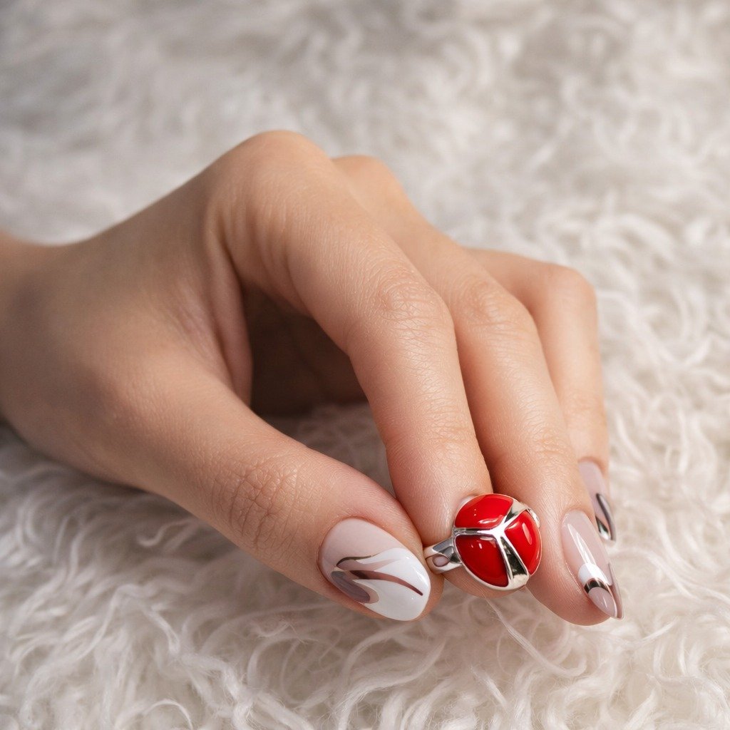 Anillo Nacar rojo C-105B