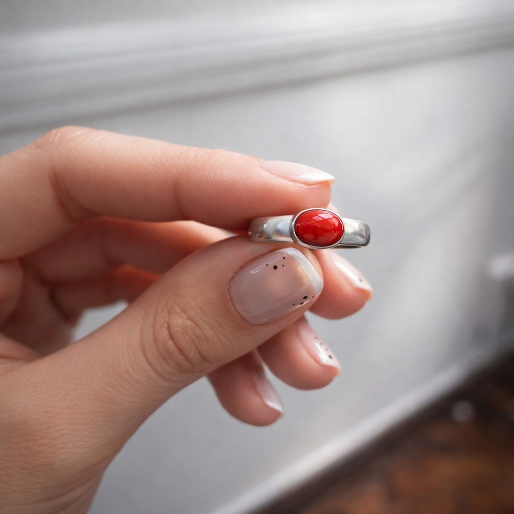 Anillo Piedra Rojo C-105A