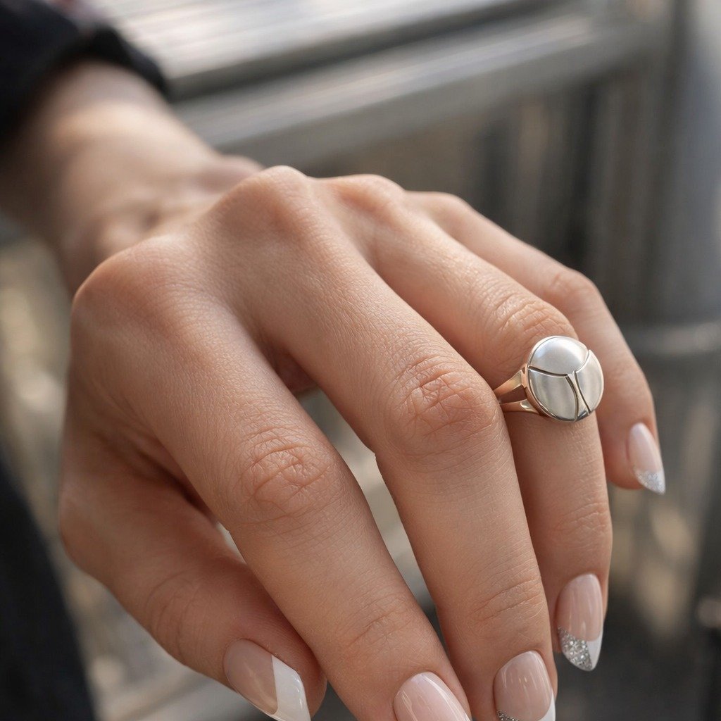 Anillo Nacar Blanco C-105A