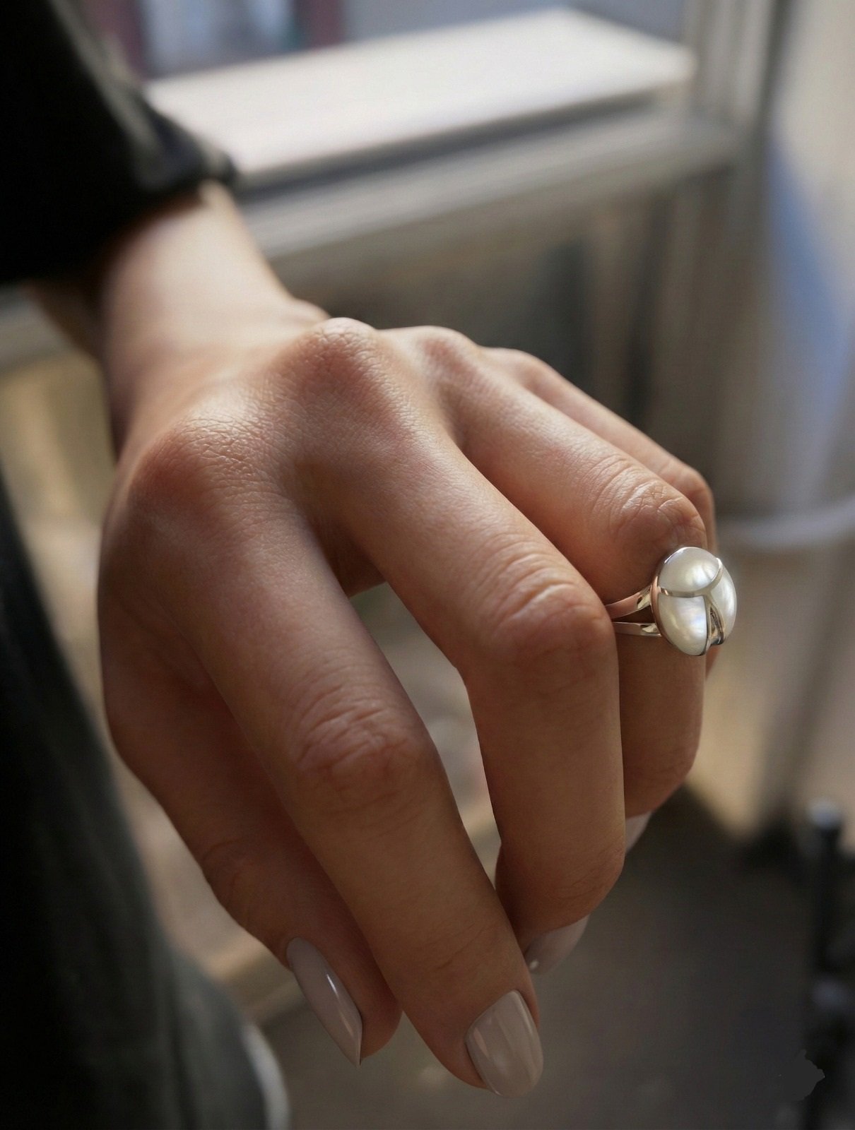 Anillo Nacar Blanco C-105A