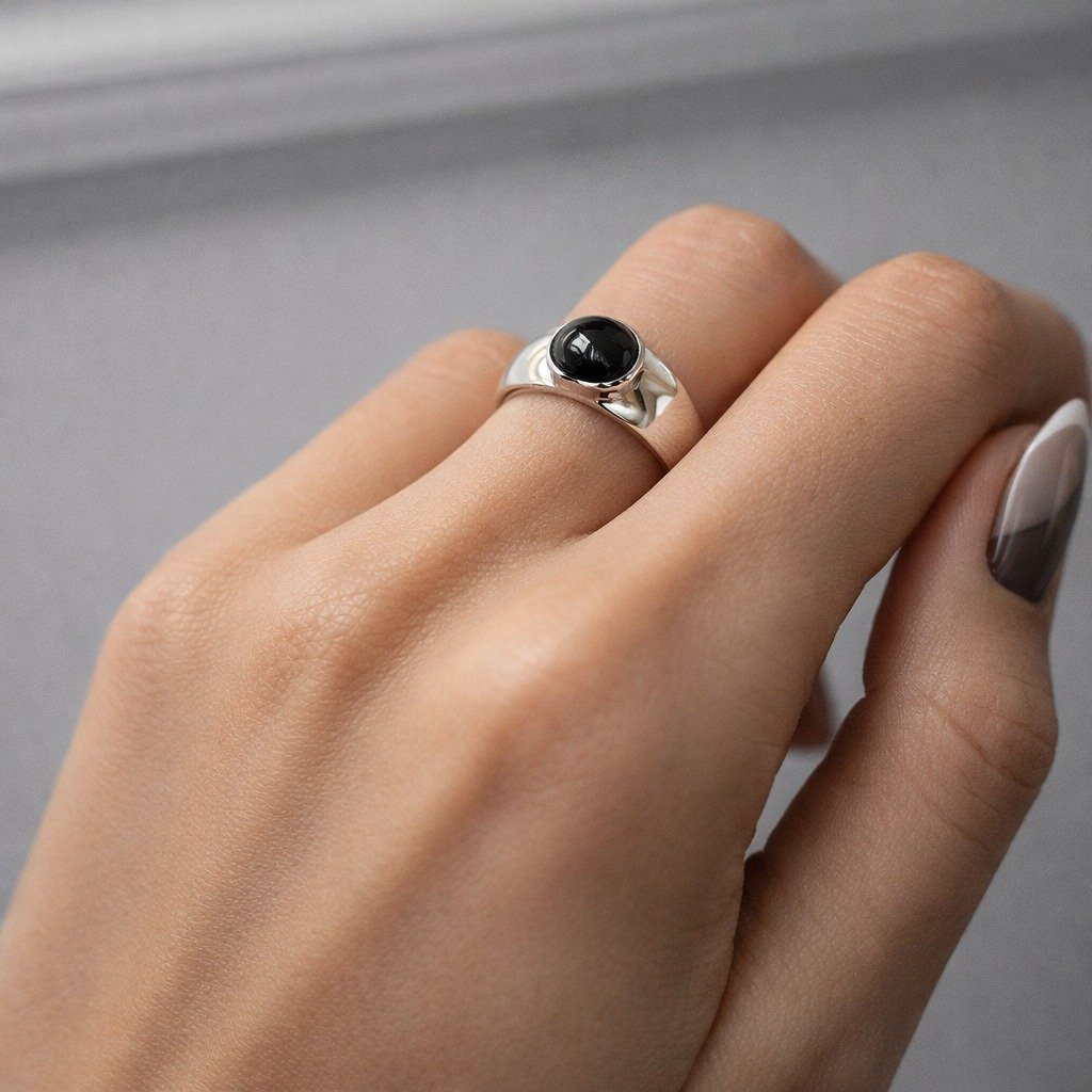 Anillo Piedra Negro C-105A