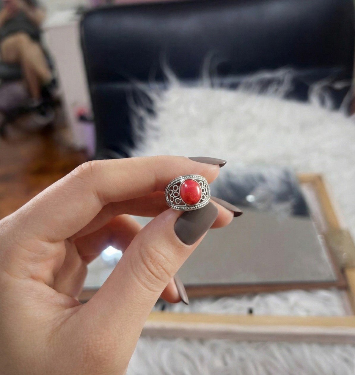 Anillo Calado Rojo C -105A