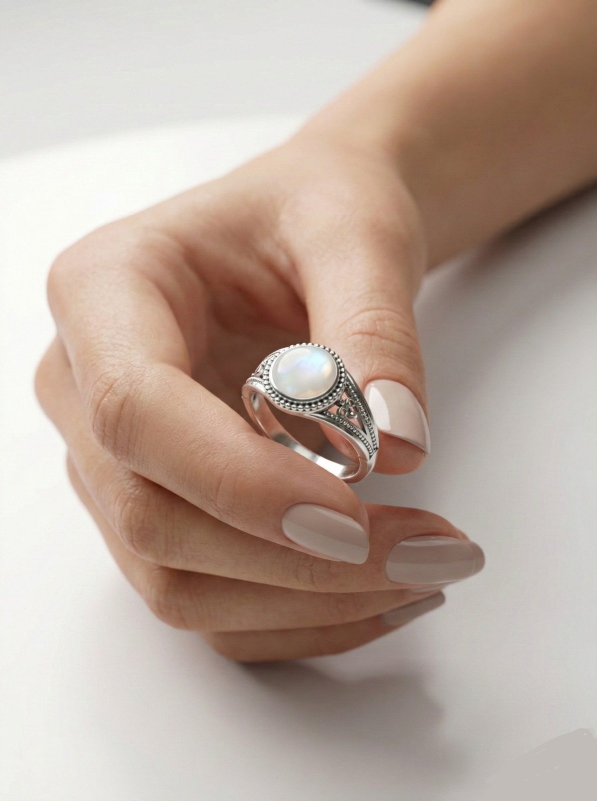 Anillo Piedra Blanco C-105A