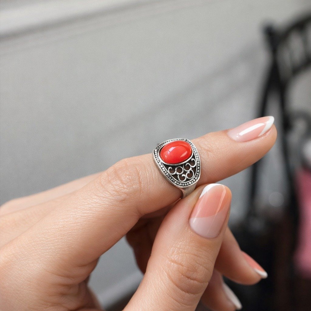 Anillo Calado Rojo C -105A