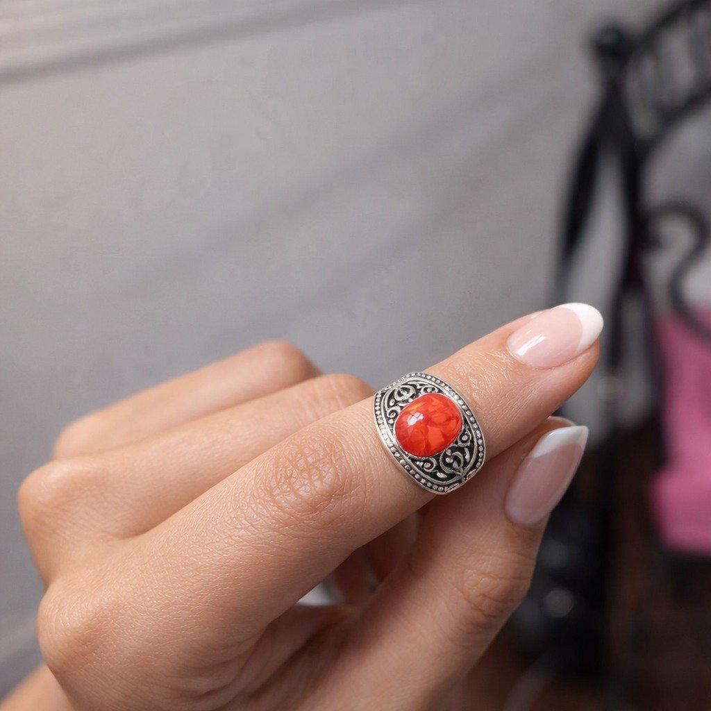 Anillo Calado Rojo C -105A