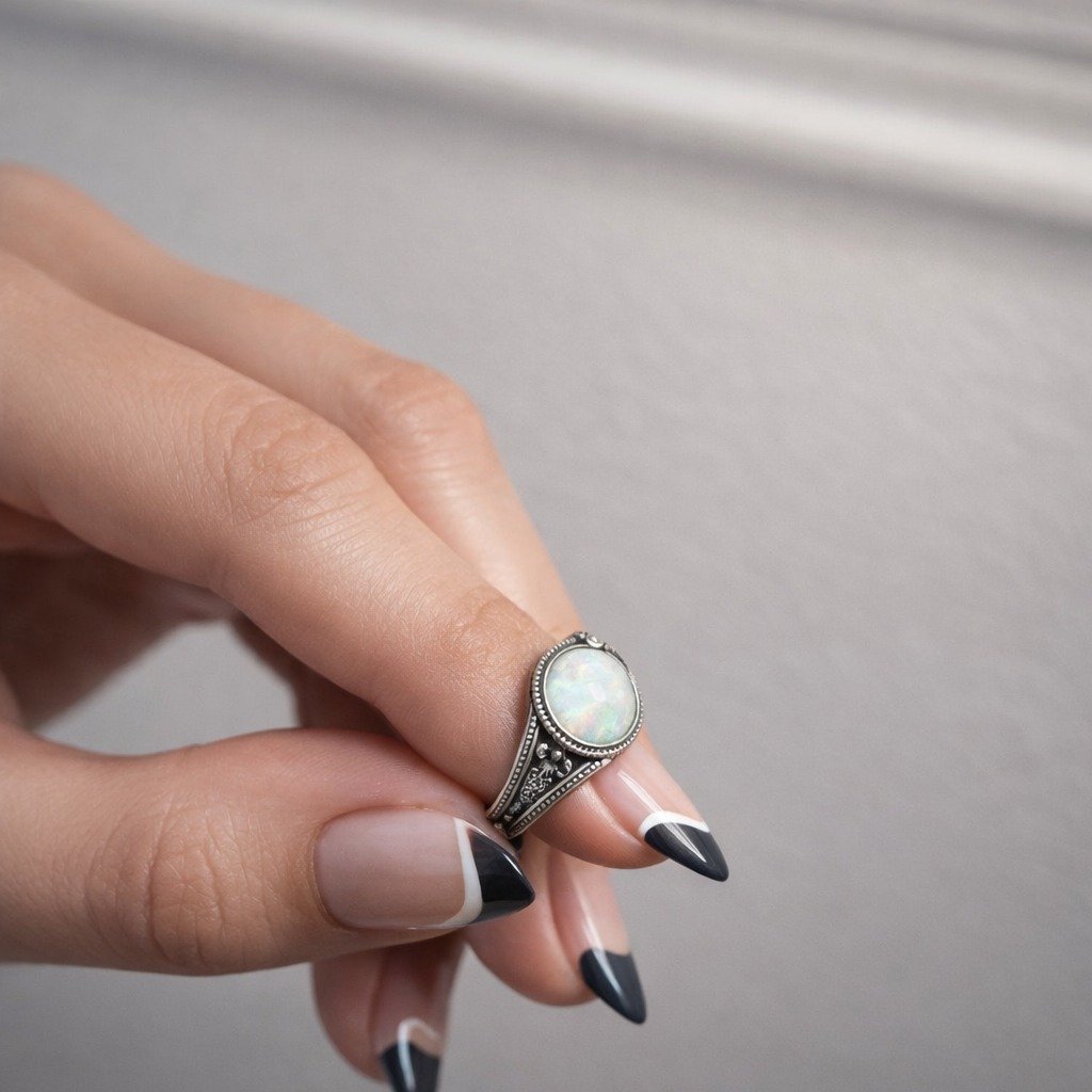 Anillo Piedra Blanco C-105A