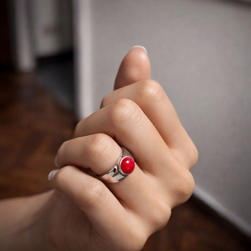 Anillo Piedra Rojo C-105A