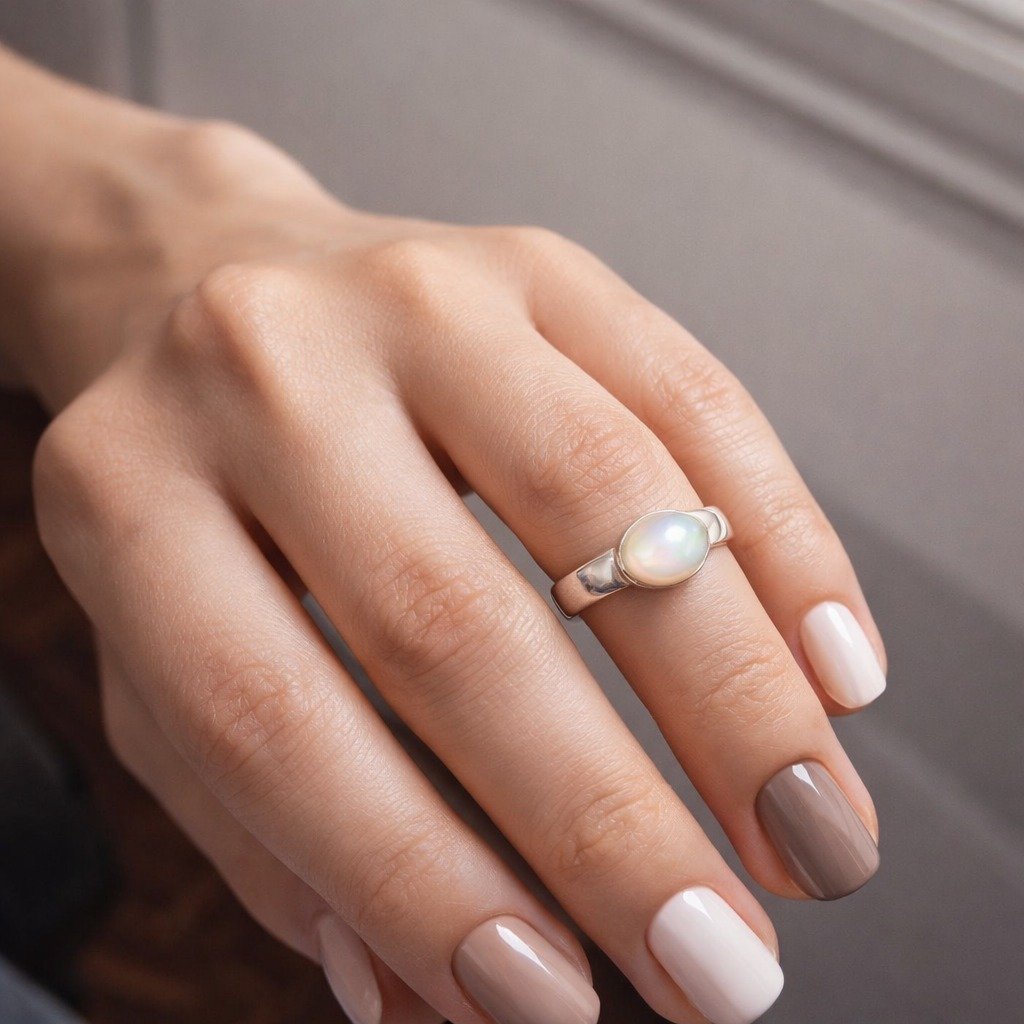 Anillo Piedra blanca C-105A