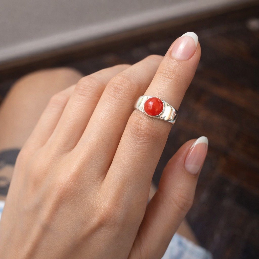 Anillo Piedra Rojo C-105A