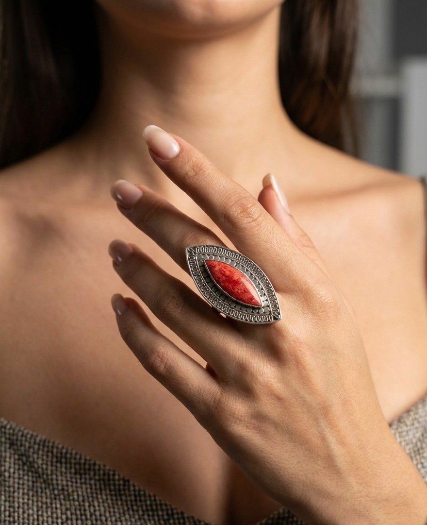 Anillo Punta rojo C-105A