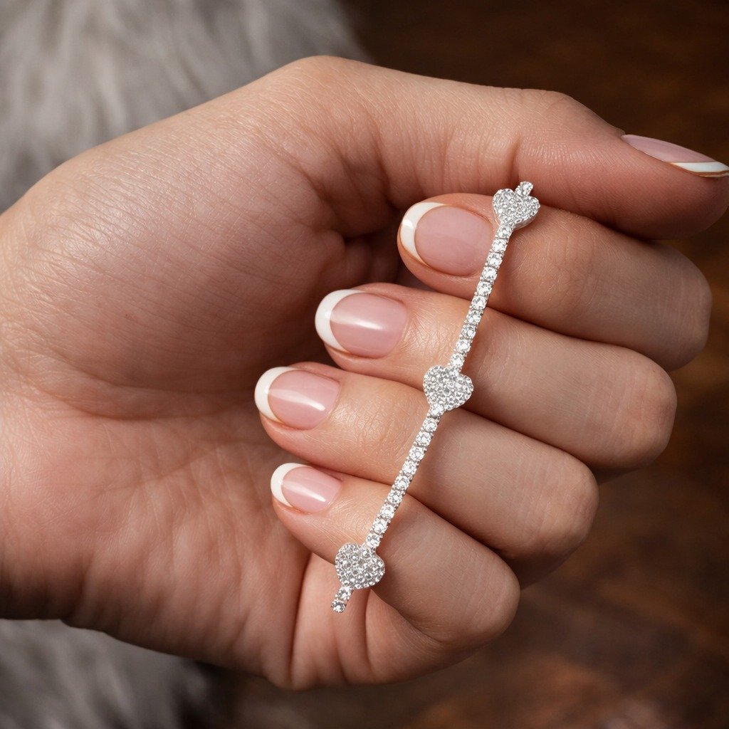 PULSERA CORAZON CUBICS 17`+ 3cm C-24B