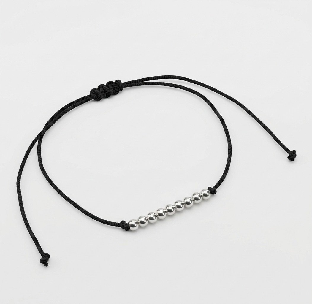 PULSERA HILO NEGRO CON BOLITAS C-26C