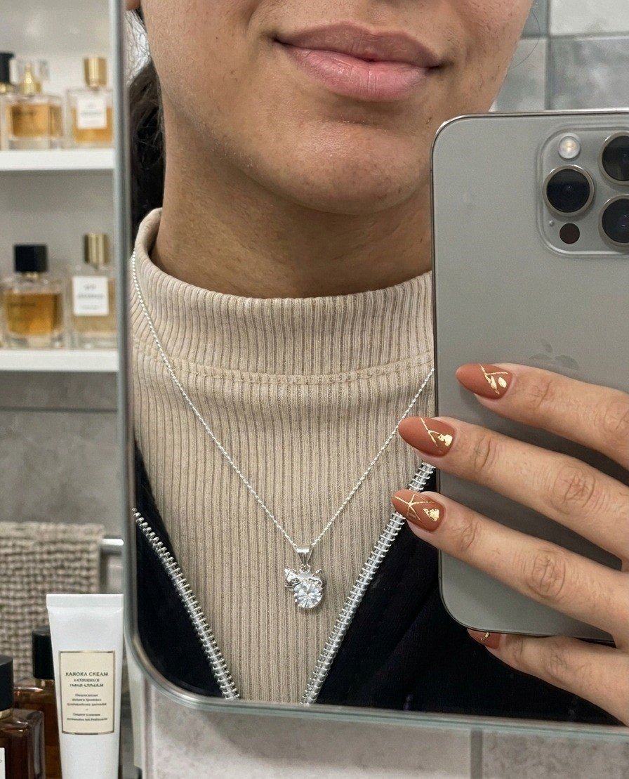 DIJE GATO ZAFIRO BLANCO CP-D