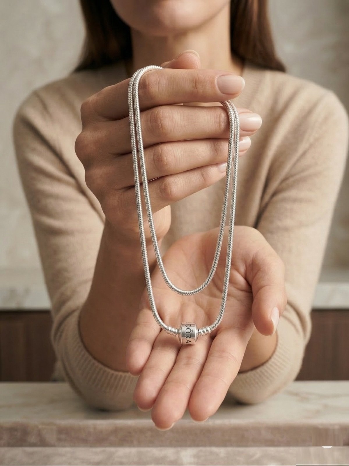 CADENA PANDO "CON INSCRIPCION" 45cm C-109A