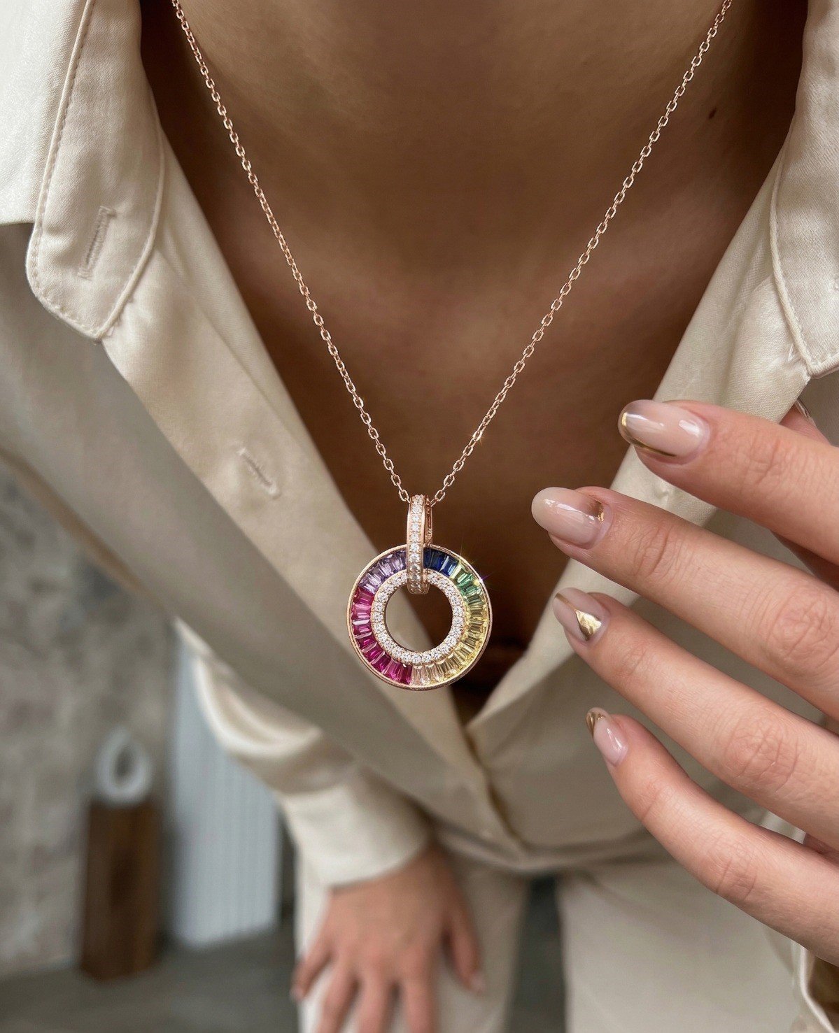 Conjunto Circulo de la vida arcoíris Rose 42+3cm CP-C