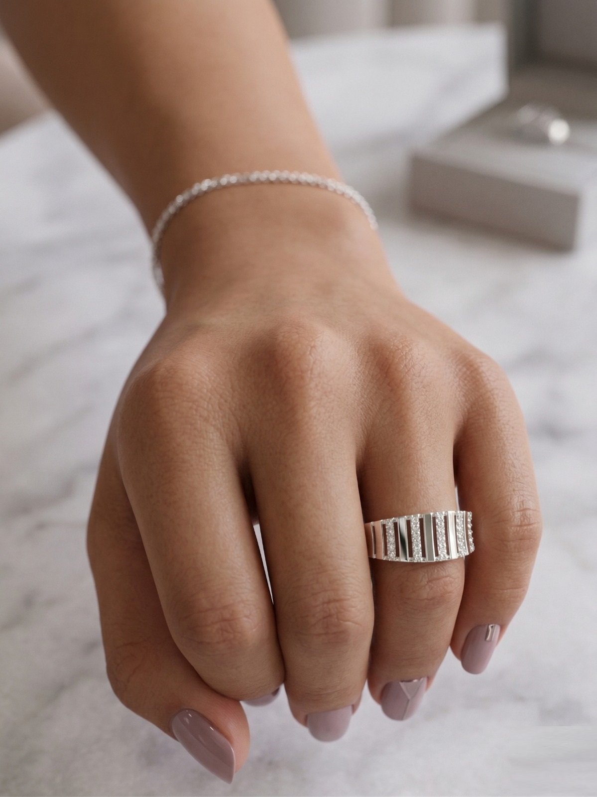 ANILLO LINEAS VERTICAL BRILLO CP-AN