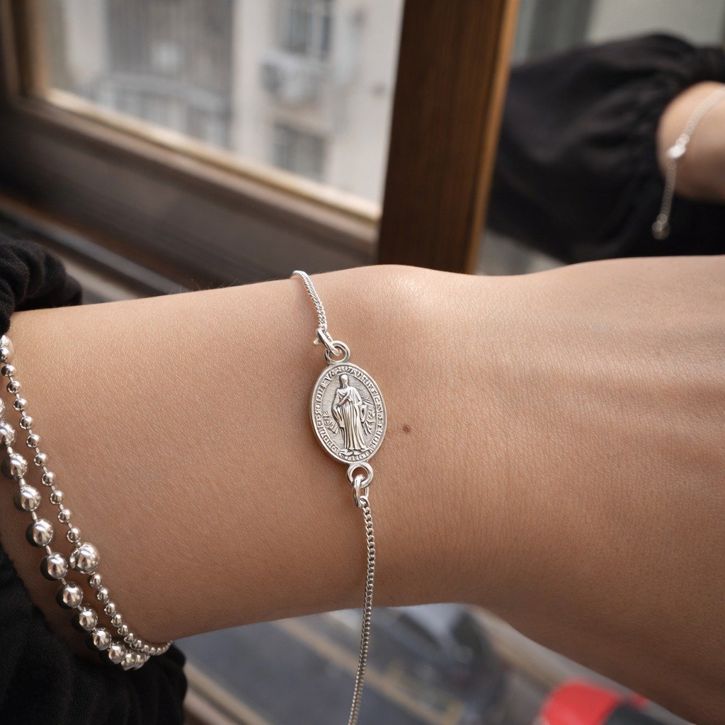 PULSERA MEDALLA VIRGEN MILAGROSA 17+3cm CP-P
