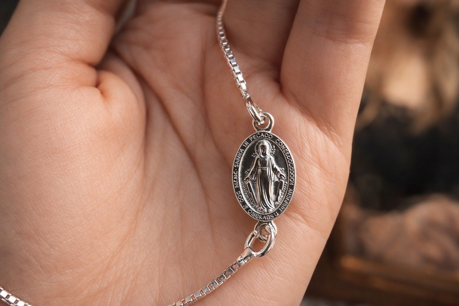 PULSERA MEDALLA VIRGEN MILAGROSA 17+3cm CP-P