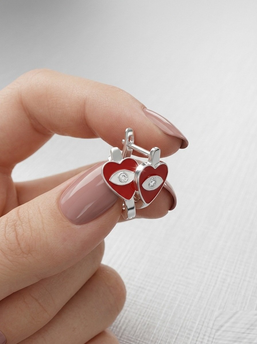 ARGOLLAS HUGGIES DE CORAZON ROJO 9mm CP-A