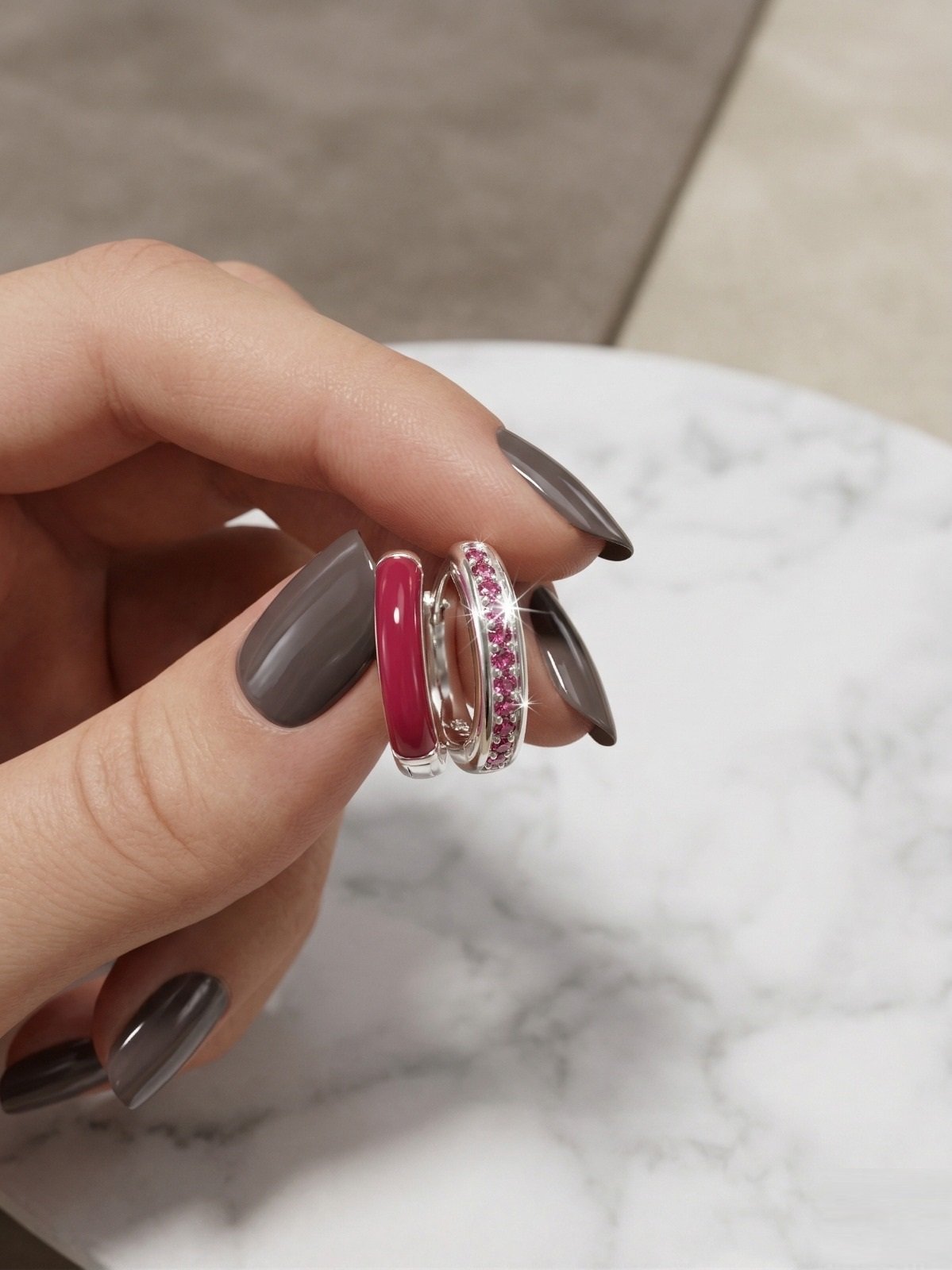 ARGOLLAS FUCSIA  DOBLE FAZ 14mm CP-A