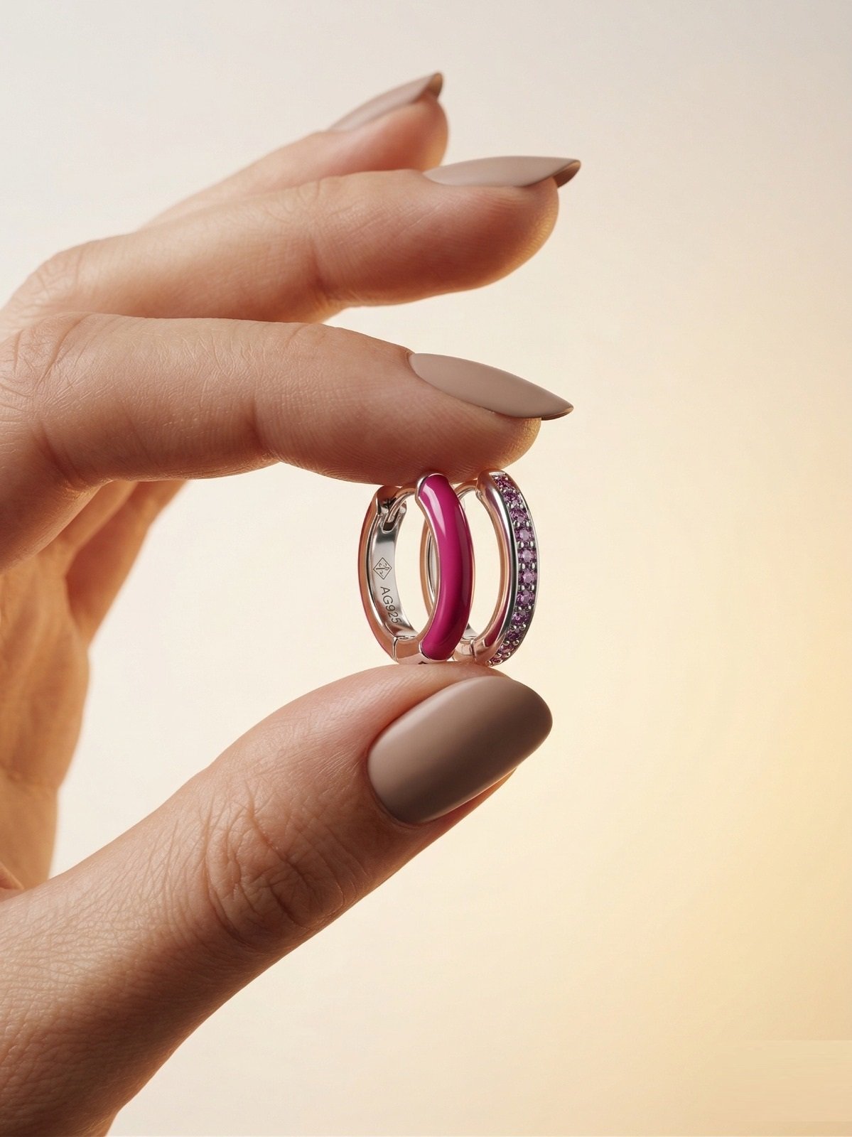 ARGOLLAS FUCSIA  DOBLE FAZ 14mm CP-A