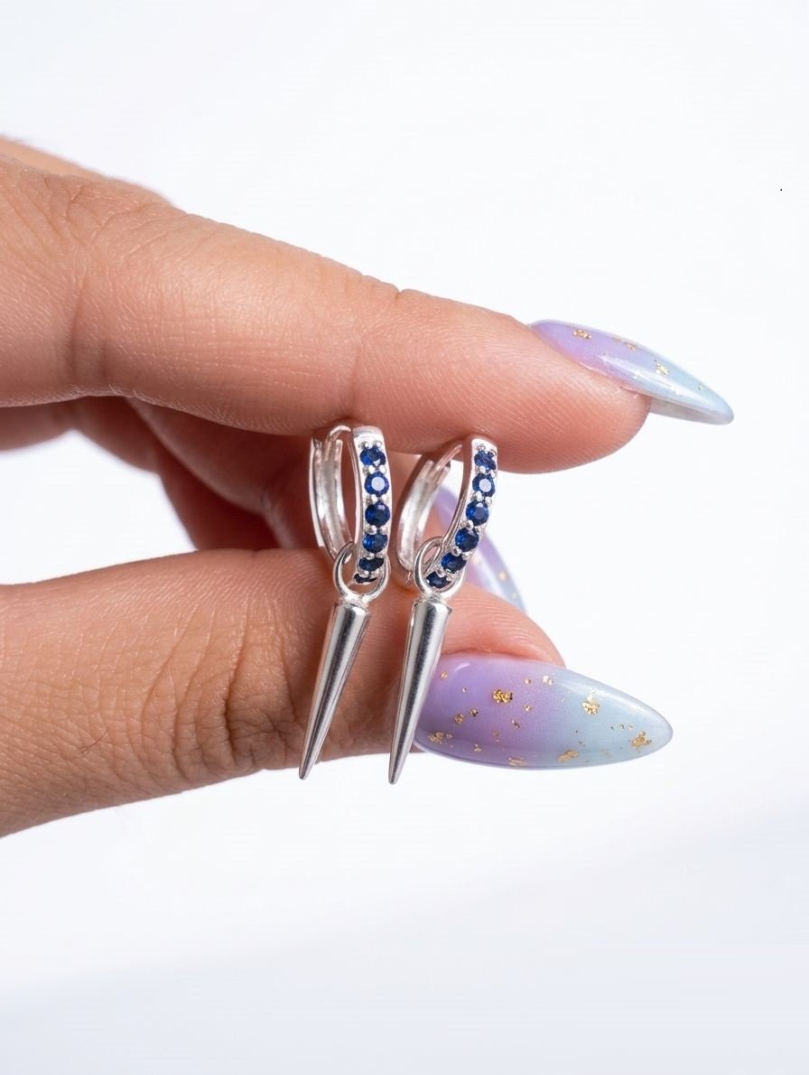 Argolla Pendulo azul 14mm C-103C