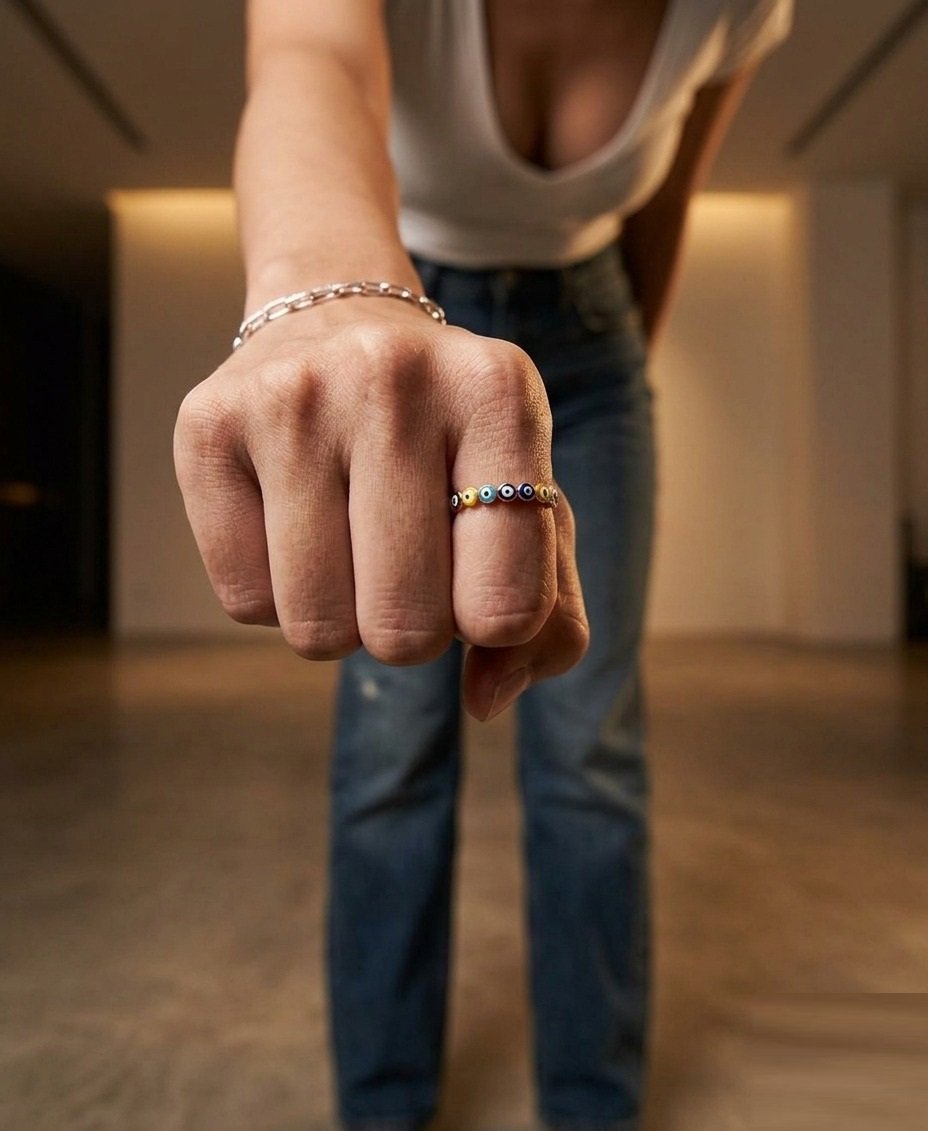 ANILLO OJITOS DORADO C-38B