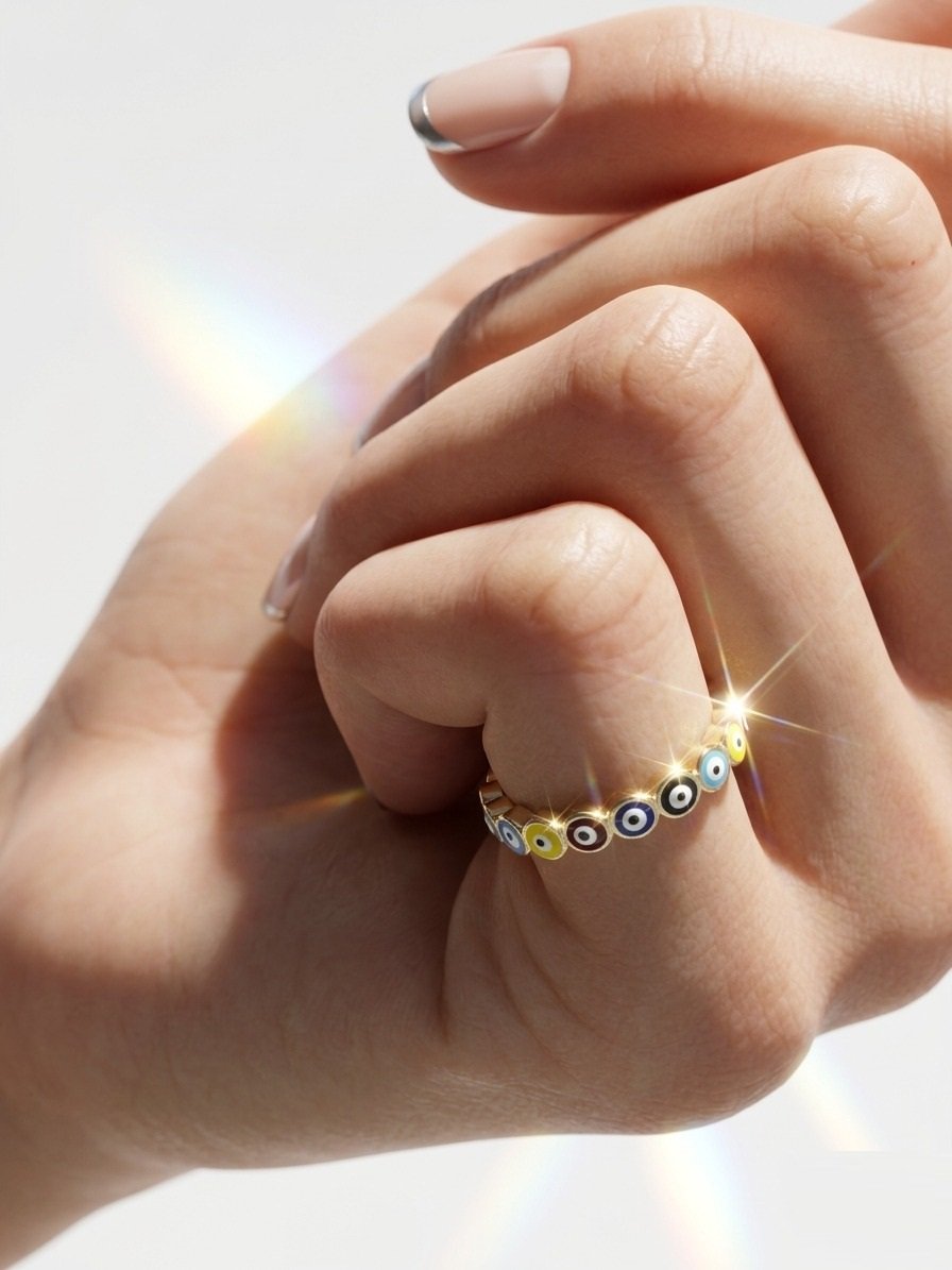 ANILLO OJITOS DORADO C-38B